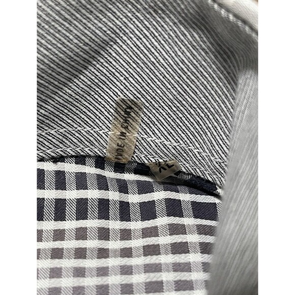 Bugatchi Shirt Men XL Gray Black Classic Fit Long Sleeve Check Squares Geometric - Picture 3 of 12